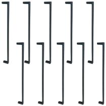 Kit 10 Puxadores Retos Alças para Móveis 256mm Preto Fosco Armários Guarda-Roupas Oeiras Torralba Zamac