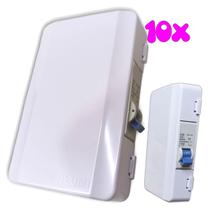 Kit 10 Quadro Caixa Sobrepor Parafusar com Disjuntor 25a Ar Condicionado Motor Portão