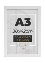 kit 10 Quadro Moldura A3 30x42 Com Vidro Poster Certificado - Preto