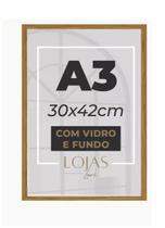 kit 10 Quadro Moldura A3 30x42 Com Vidro Poster Certificado - Preto