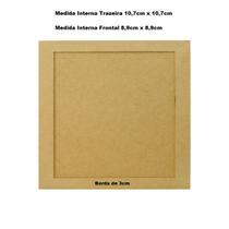 Kit 10 Quadro Quadrado com Moldura e Fundo Removível 15x15 Mdf 9mm Madeira