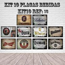 Kit 10 Quadros Areá De Churrasco Cerveja Beer Retro