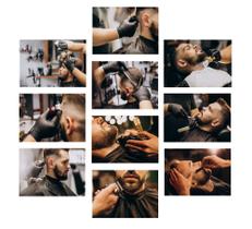 Kit 10 Quadros Barbeiro Barbearia Corte Masculino 21x15cm Kit 10 Quadros Barbeiro Barbearia Corte Masculino 21x15cm