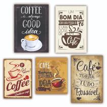Kit 10 Quadros Cafeteria Cantinho do Café Cozinha Parede Decoração Salão Variados