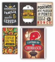 Kit 10 Quadros Churrascaria Cantinho do Churrasco Decorativos Decoração Cerveja Açougue Salão