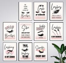Kit 10 Quadros Cílios Lash Designer Extensão Salão 21x15cm