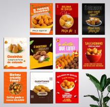 Kit 10 Quadros Coxinha Kibe Bolinha Queijo Salgados 21x15cm