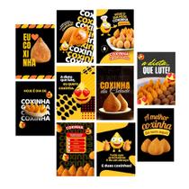 Kit 10 Quadros Coxinha Lanchonete Salgado Lanche 21x15cm