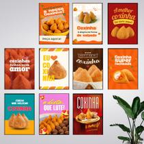 Kit 10 Quadros Coxinha Lanchonete Salgados Lanche 20x28cm