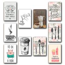 Kit 10 Quadros Decoração MDF 3mm Cozinha Cantinho do Café