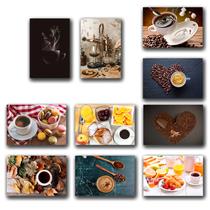 Kit 10 Quadros Decoração Placa MDF Cozinha Cantinho do Café