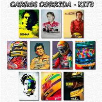 Kit 10 Quadros Decoração, Placas De Carros Corrida, Ayrton Senna 13cm x 20cm