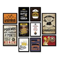 Kit 10 Quadros Decorativos Churrasco Modelo 2 Madeira Mdf Adesivado Kit 10 Quadros Decorativos Churrasco Modelo 2 Madeira Mdf Adesivado