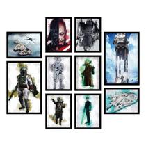 Kit 10 Quadros Decorativos Cinema Modelo 1 Madeira Mdf Adesivado