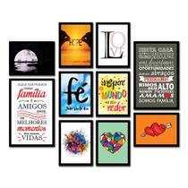 Kit 10 Quadros Decorativos Frases Modelo 2 Madeira Mdf Adesivado Marpax