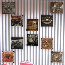 Kit 10 Quadros decorativos metal tema MOTOS 20x20 - Nova Aliança