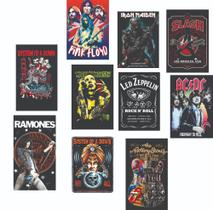Kit 10 Quadros Decorativos Rock Bar Quadro de Rock Parede Decoração Salão Variados Bar de rock rock