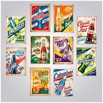 Kit 10 Quadros Refri Vintage Lanchonete Restaurante 21x15cm Kit 10 Quadros Refri Vintage Lanchonete Restaurante 21x15cm