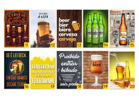 Kit 10 Quadros Tema Bar Boteco Cervejaria Retro 14x20 11 ao 20
