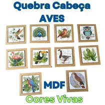 Kit 10 Quebra Cabeça Aves em MDF Aprendizado e Diversão Kit 10 Quebra Cabeça Aves em MDF Aprendizado e Diversão