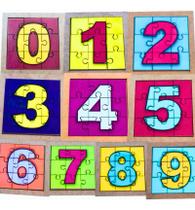 Kit 10 Quebra Cabeça Números 9 Peças Pedagógico Educativo