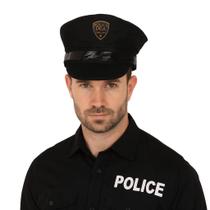 Kit 10 Quepes Policial Preto Acessório Adulto Para Fantasia