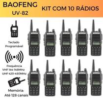 KIT 10 Rádio Baofeng UV-82 Rádio Portátil Potente para Uso Tático KIT 10 Rádio Baofeng UV-82 Rádio Portátil Potente para Uso Tático