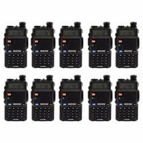 Kit 10 Rádio Comunicador Uhf/Vhf Walkie Talkie Baofeng Uv-5R
