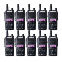 Kit 10 Rádio Ht Comunicador Baofeng Dual Band Uv82 Rádio