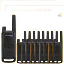 Kit 10 Rádio Talkabout Motorola T470BR Walkie Talkie Original Resistente a Água IPX4