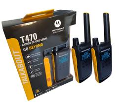 Kit 10 Rádio Talkabout Motorola T470BR Walkie Talkie Original Resistente a Água IPX4