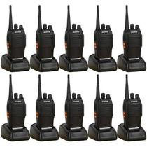 Kit 10 Radio Walktalkie Comunicador 12km Baofeng 777s Amador Bandas De Freqüência 16 Cor Preto