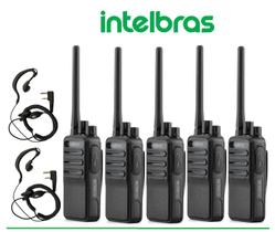 Kit 10 Rádios Comunicador Intelbras RC3002 Com Fones de Ouvido Microfone PTT