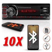Kit 10 Rádios Mp3 Universal Player Usb Bt Sd Pen Drive Som Automotivo - First Option