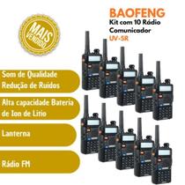 Kit 10 Rádios UV-5R Alcance Potente e Durabilidade