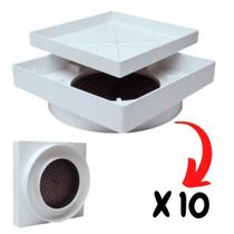 Kit 10 Ralo 10X10 Oculto Piso Porcelanato Inteligente Branco