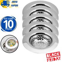Kit 10 Ralo 7CM Em Inox Ralinho para Pia Banheiro Universal Fácil de Limpar ENVIO IMEDIATO Kit 10 Ralo 7CM Em Inox Ralinho para Pia Banheiro Universal Fácil de Limpar ENVIO IMEDIATO