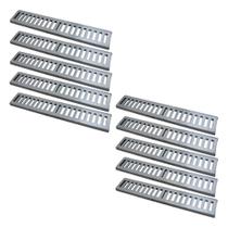 Kit 10 Ralo Grelha Linear 7134X10GDA com Caixilho Alumínio Escovado Prata GDA Industria