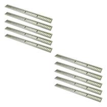 Kit 10 Ralo Grelha Linear Caixilho Em Alumínio Bege 10x100cm
