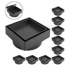 Kit 10 Ralo Oculto Invisível Quadrado 10x10cm Plástico Com Tela Para Banheiro - AMZ