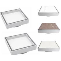 Kit 10 Ralos Ocultos Invisíveis 15x15 Branco para Banheiros e Áreas Externas Kit 10 Ralos Ocultos Invisíveis 15x15 Branco para Banheiros e Áreas Externas