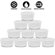 Kit 10 Ramekins De Polipropileno 170ml Medio Branco Canelado