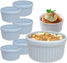 Kit 10 Ramequim De Porcelana Branco 10X5Cm-8426