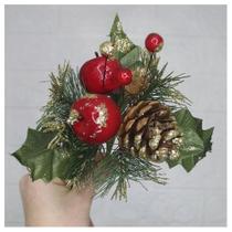 Kit 10 Ramos Maçã Decoração De Natal Artificial Com Brilho 16cm Kit 10 Ramos Maçã Decoração De Natal Artificial Com Brilho 16cm