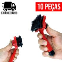 Kit 10 Rasqueadeira Escova Para Pets Tira Pelos de Cachorros e Gatos com Botão Removedor Autolimpant