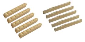 Kit 10 Rastilhos e 10 Pestanas de Plástico p/ Violão Aço
