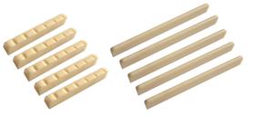 Kit 10 Rastilhos e 10 Pestanas de Plástico p/ Violão Nylon