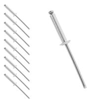 Kit 10 Rebite Pop Repuxo 4X12mm De Alumínio Fixação Metal Chapa Portõe Grade Mecânica Serralheira
