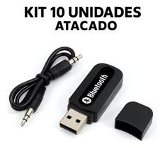 Kit 10 Receptores Bluetooth Usb P2 Som Carro E Casa Stereo