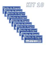 Kit 10 Recibo De Aluguel Blocos Com Canhoto 50 Folhas Tamoio